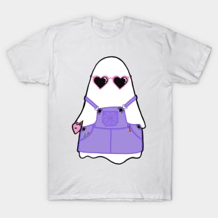 Trendy Ghoul in overalls and heart sunglasses T-Shirt